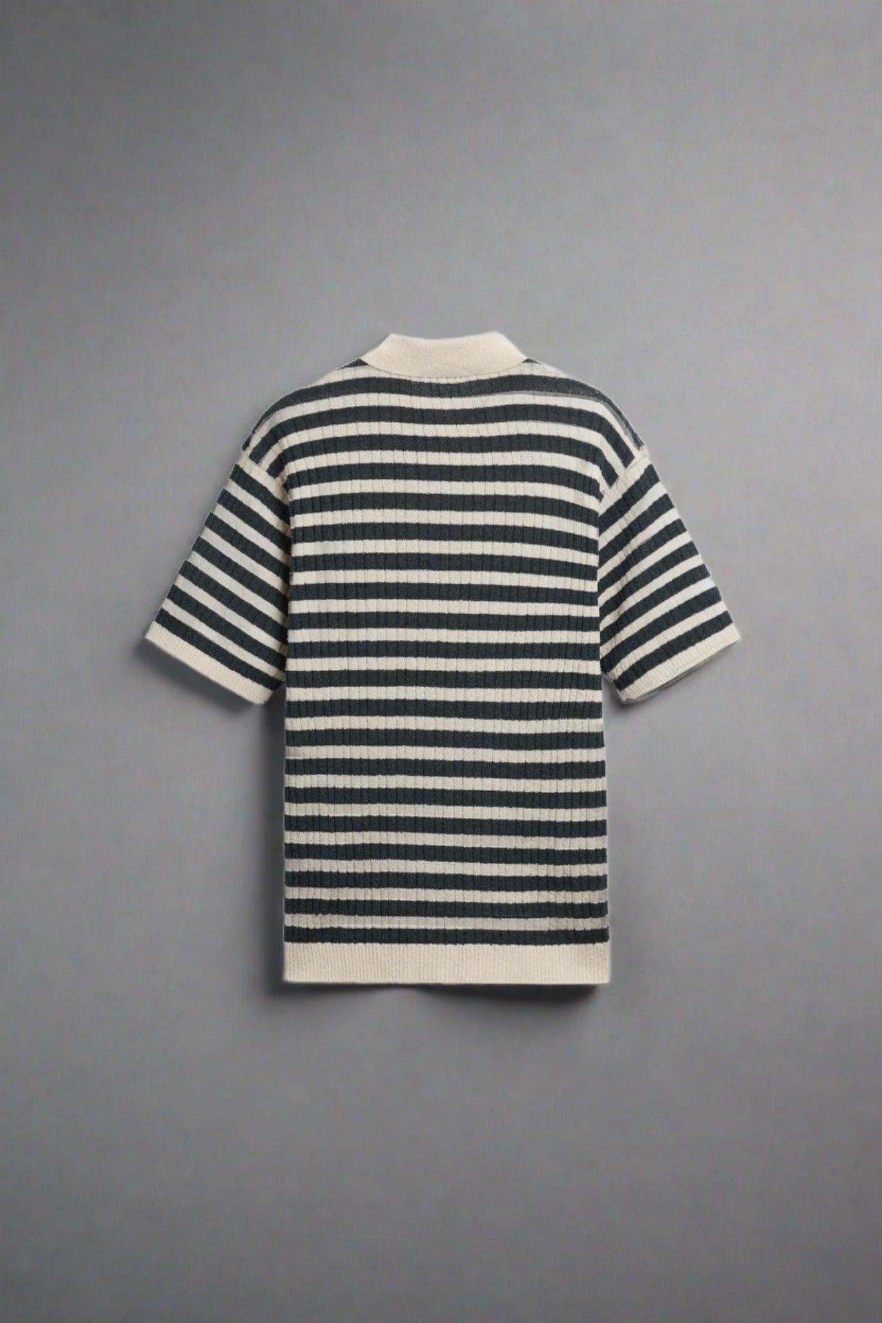 VALENTE Knitted Striped Polo