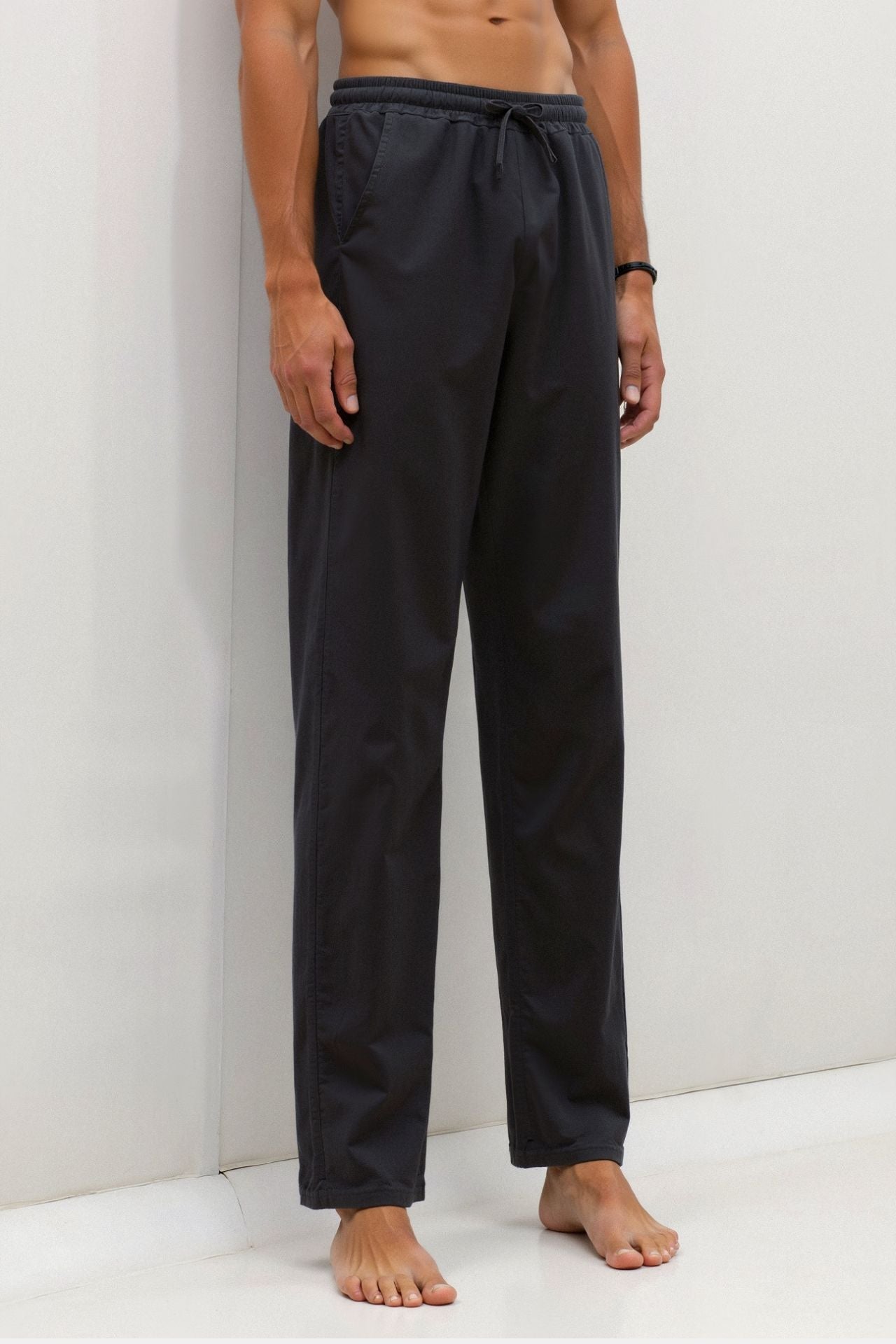 VALENTE Cotton & Linen Blend Drawstring Pants