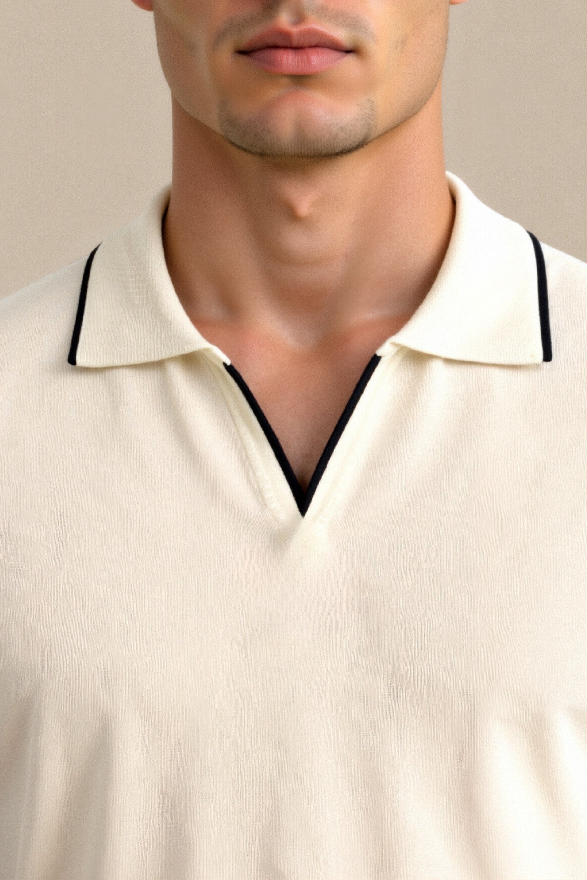 VALENTE Contrast Slim Fitted Polo