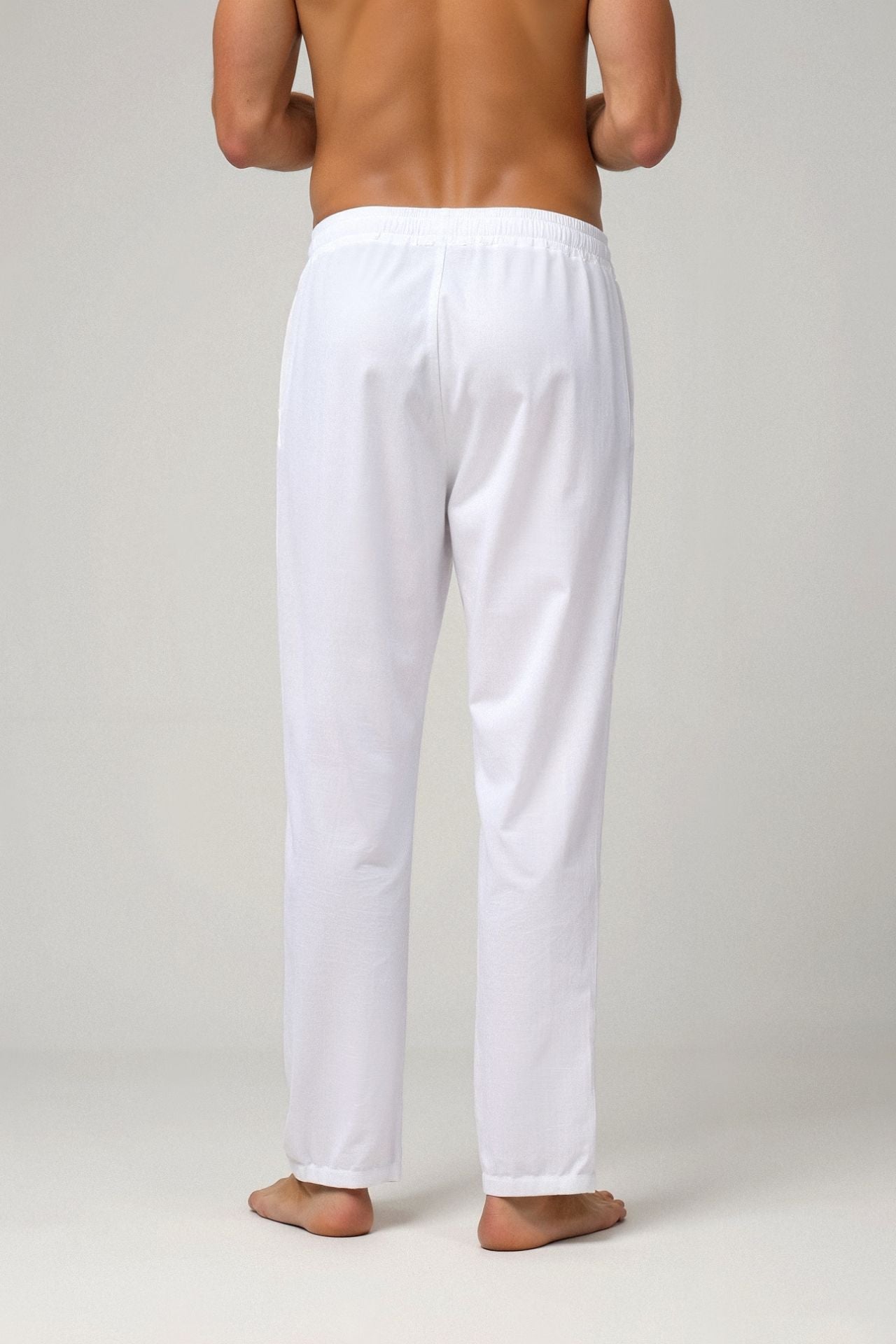 VALENTE Cotton & Linen Blend Drawstring Pants