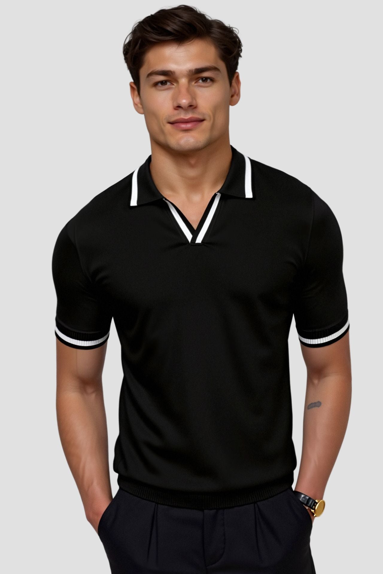 VALENTE Contrast Slim Fitted Polo