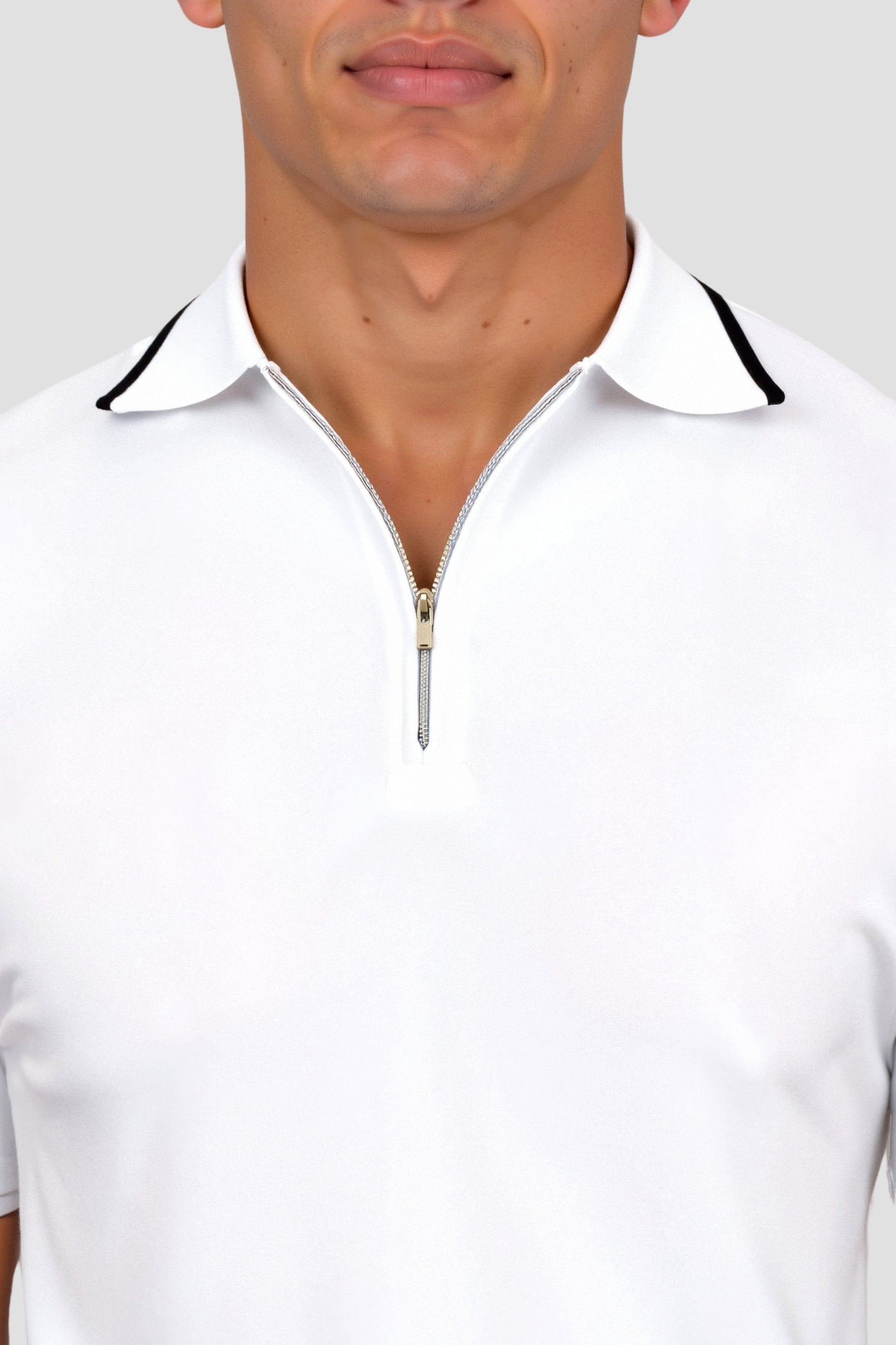 Valente Knitted Quarter Zip Golf Polo