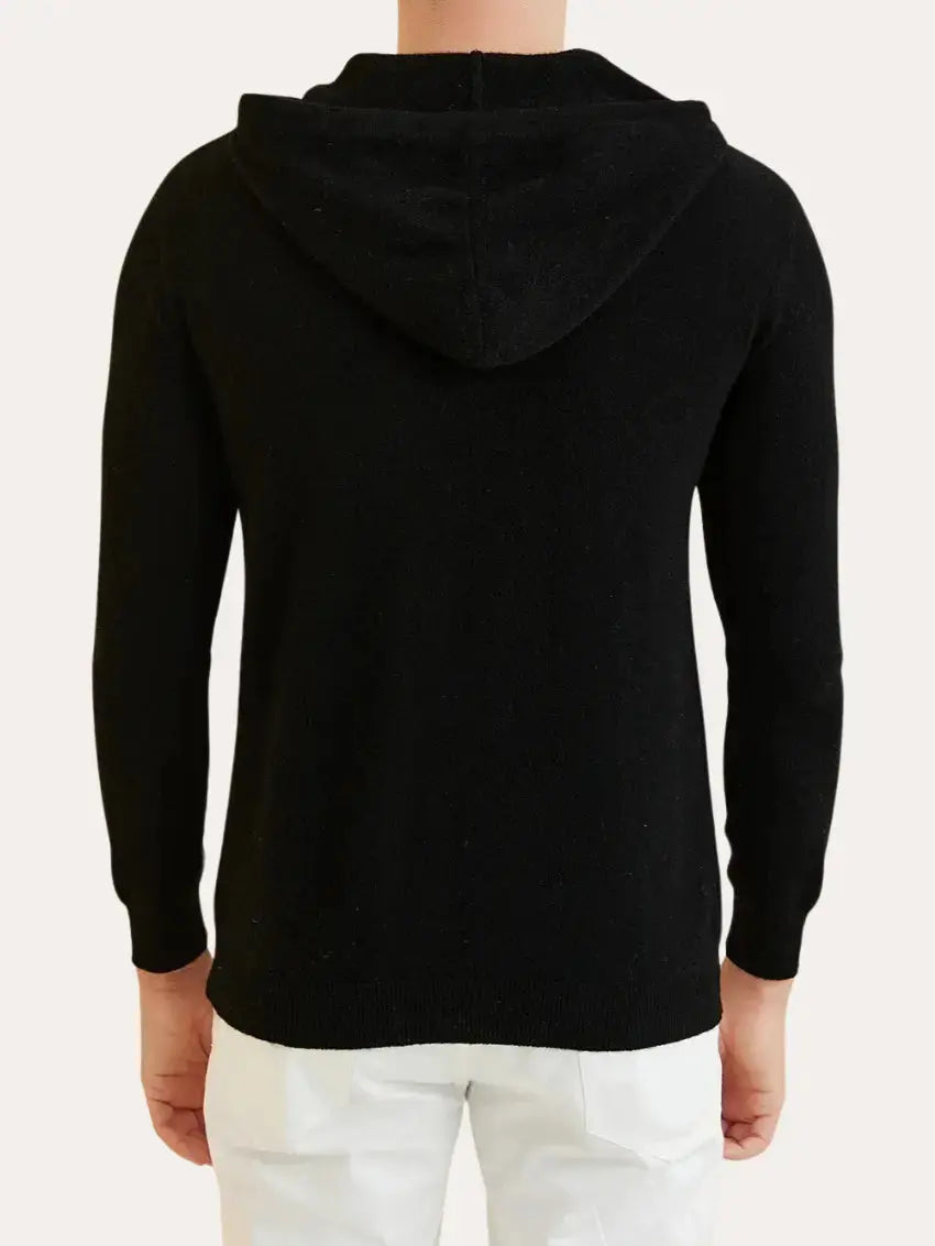 Essential Cashmere Hoodie – Deep Black