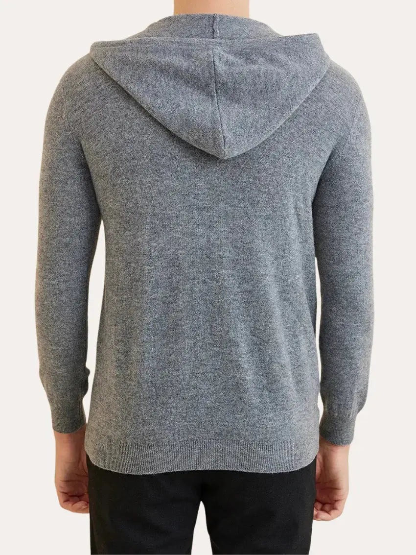 Cashmere Knit Zip Vest - Dark Grey