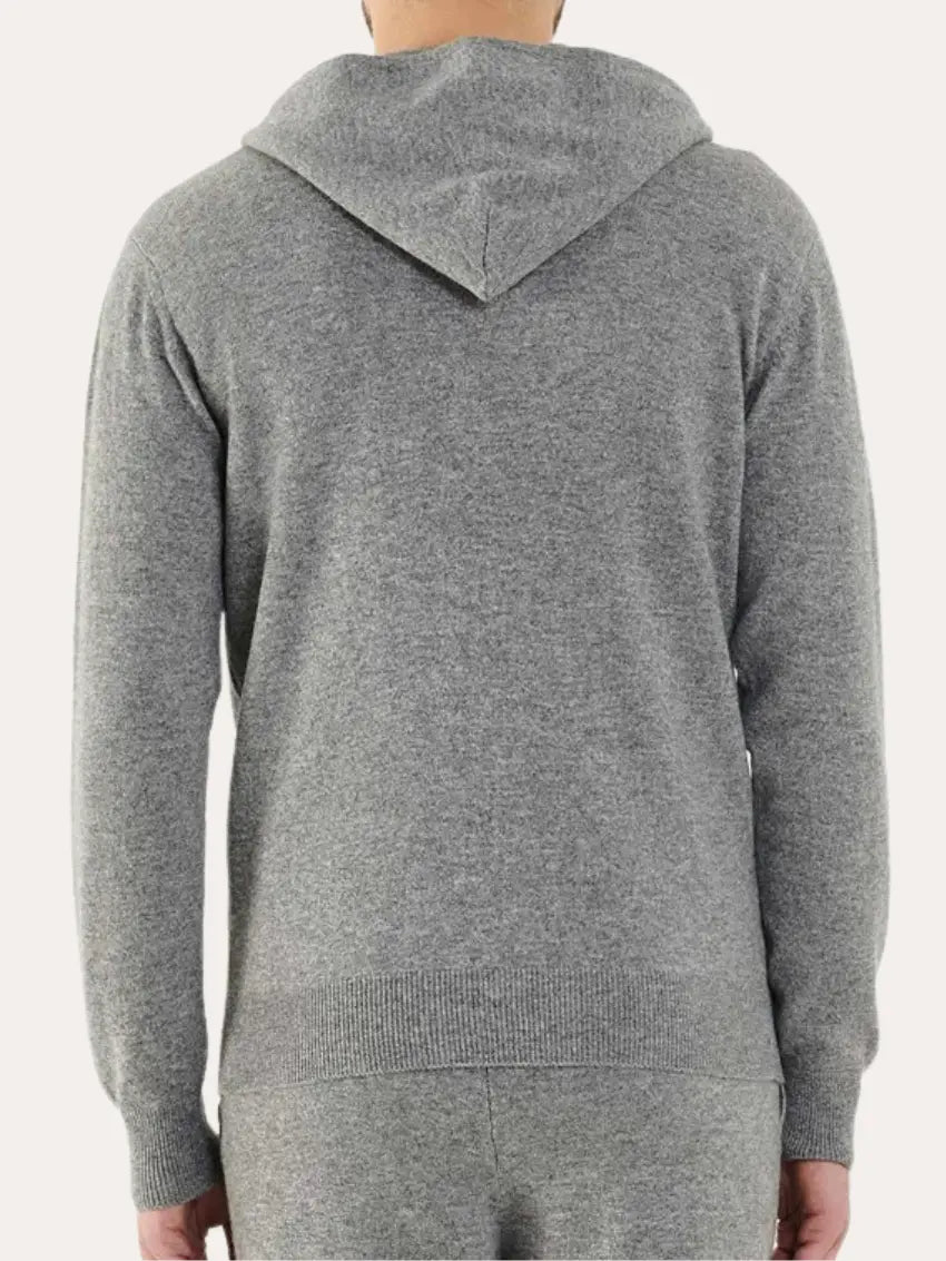 Cashmere Knit Zip Vest – Light Grey