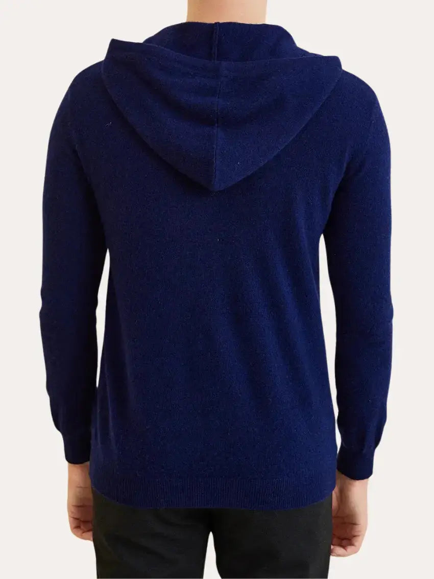 Cashmere Knit Zip Vest – Navy Blue