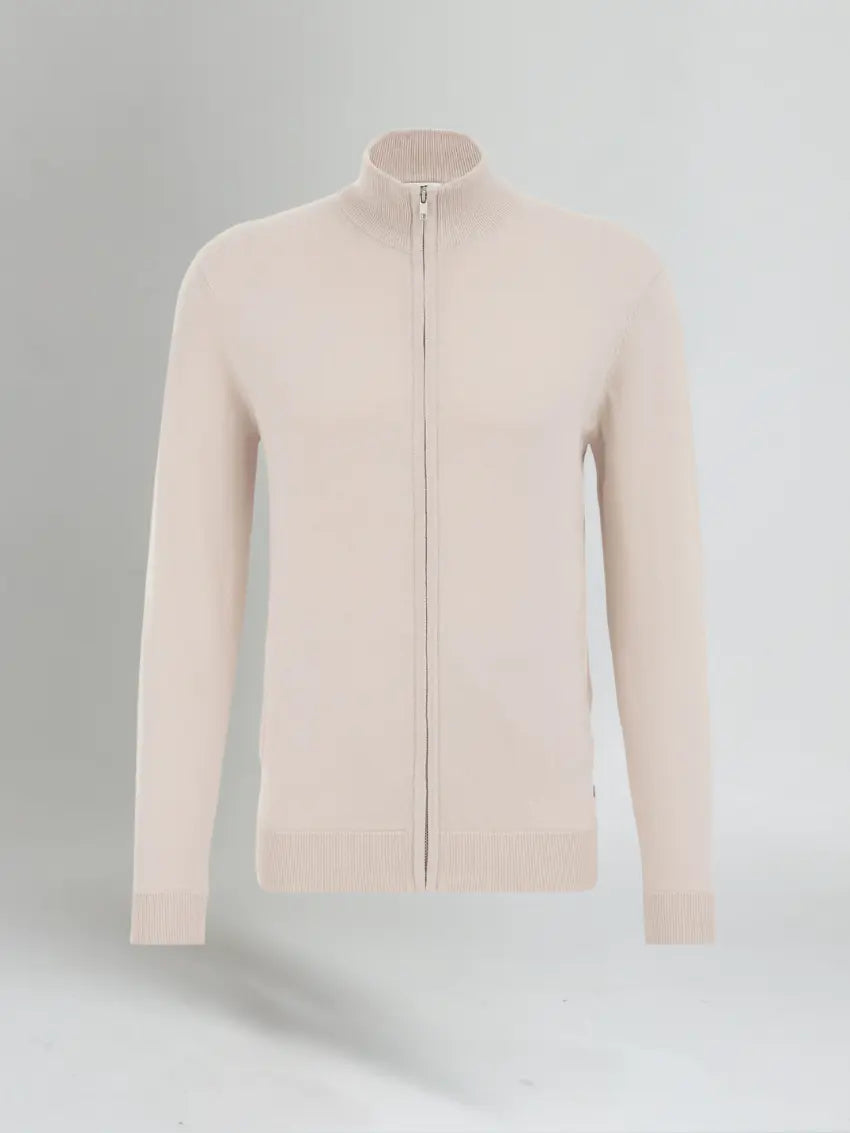 Full Zip Sweater – Beige