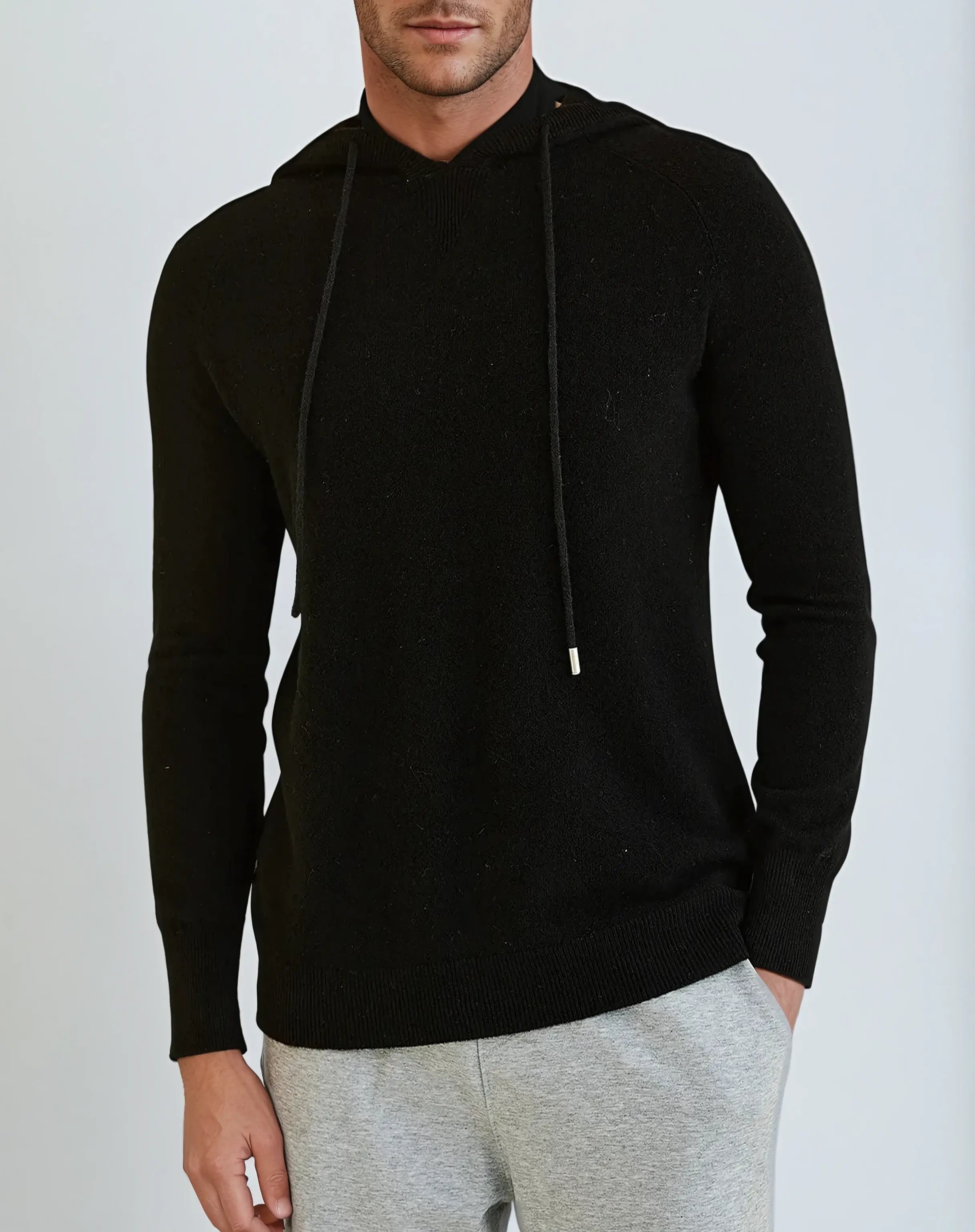 Essential Cashmere Hoodie – Deep Black