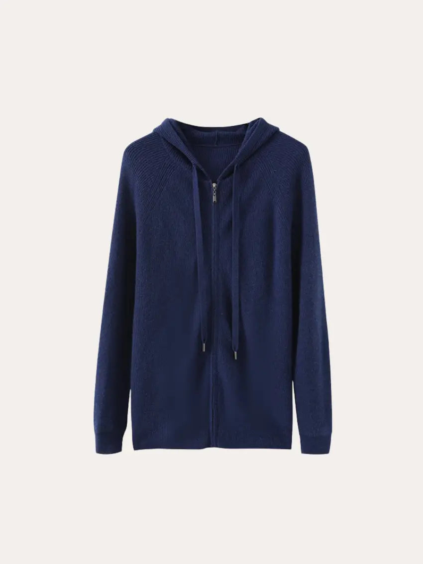 Cashmere Knit Zip Vest – Intense Blue