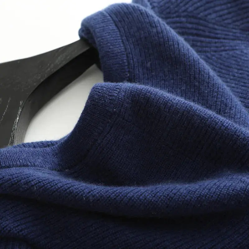 Cashmere Knit Zip Vest – Intense Blue