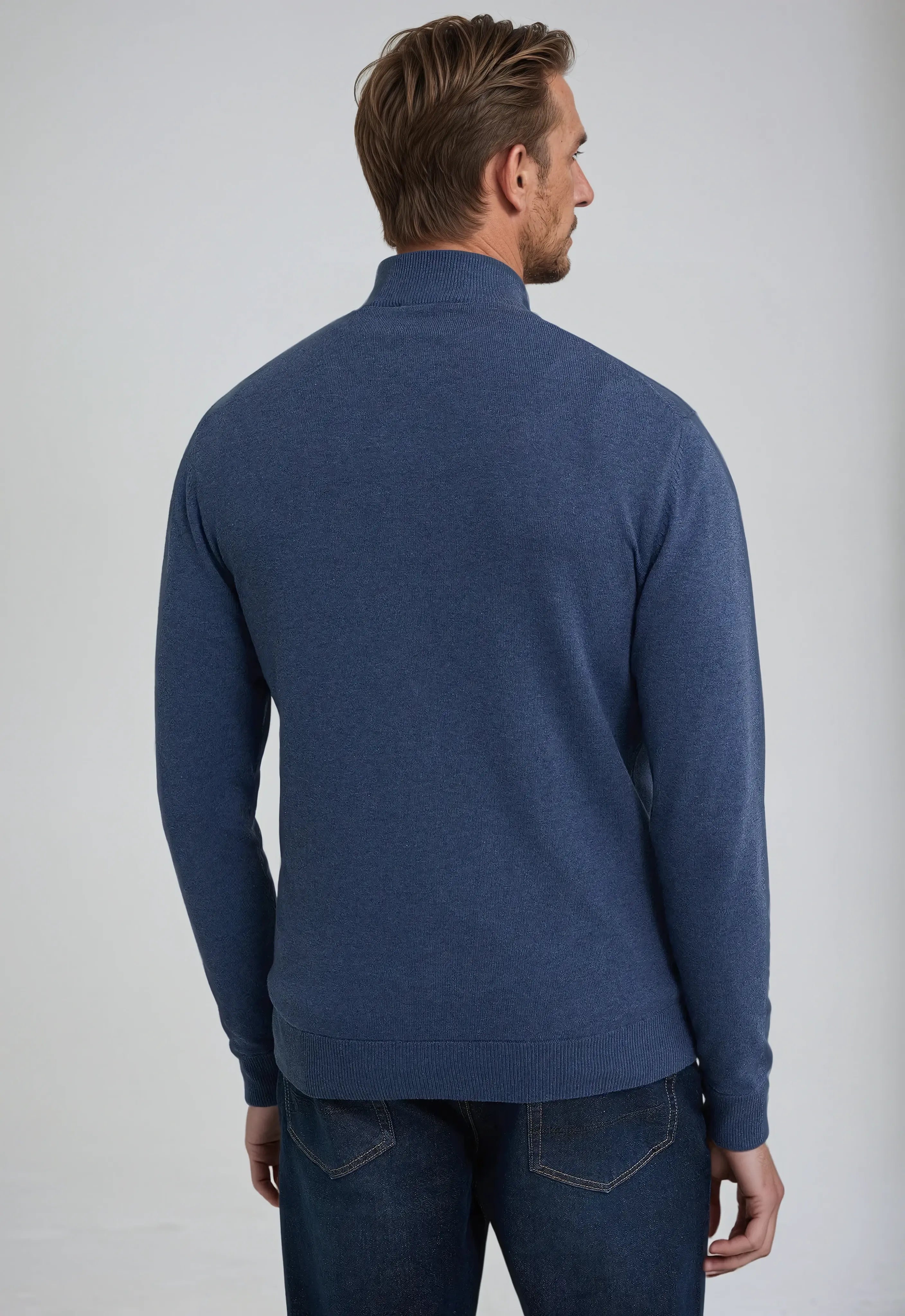 Full Zip Sweater – Blue
