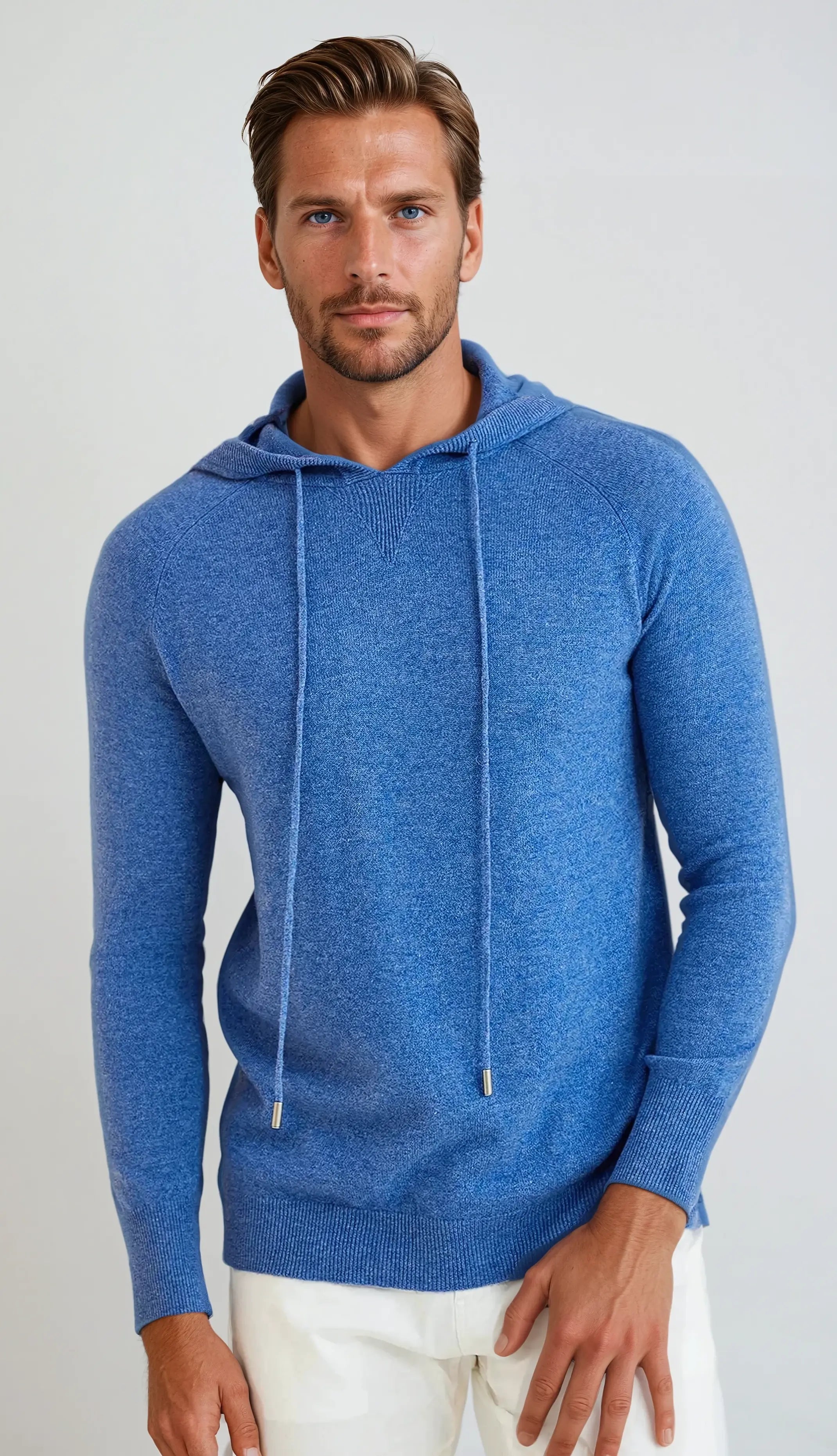 Essential Cashmere Hoodie – Light Blue