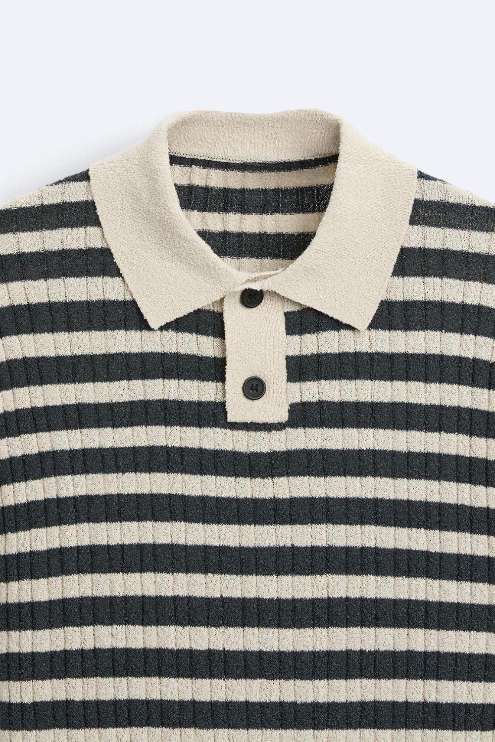 VALENTE Knitted Striped Polo