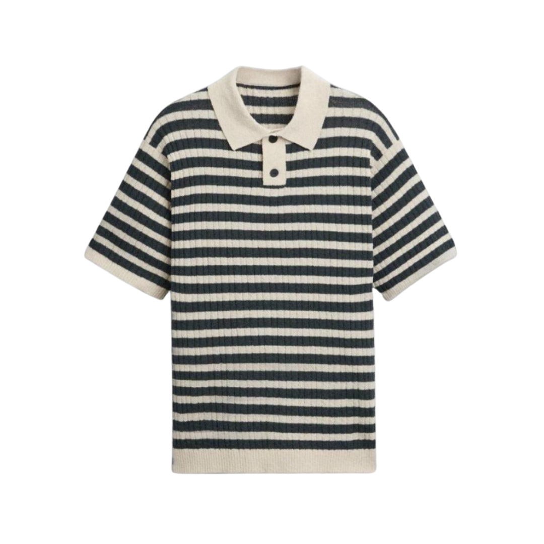 VALENTE Knitted Striped Polo