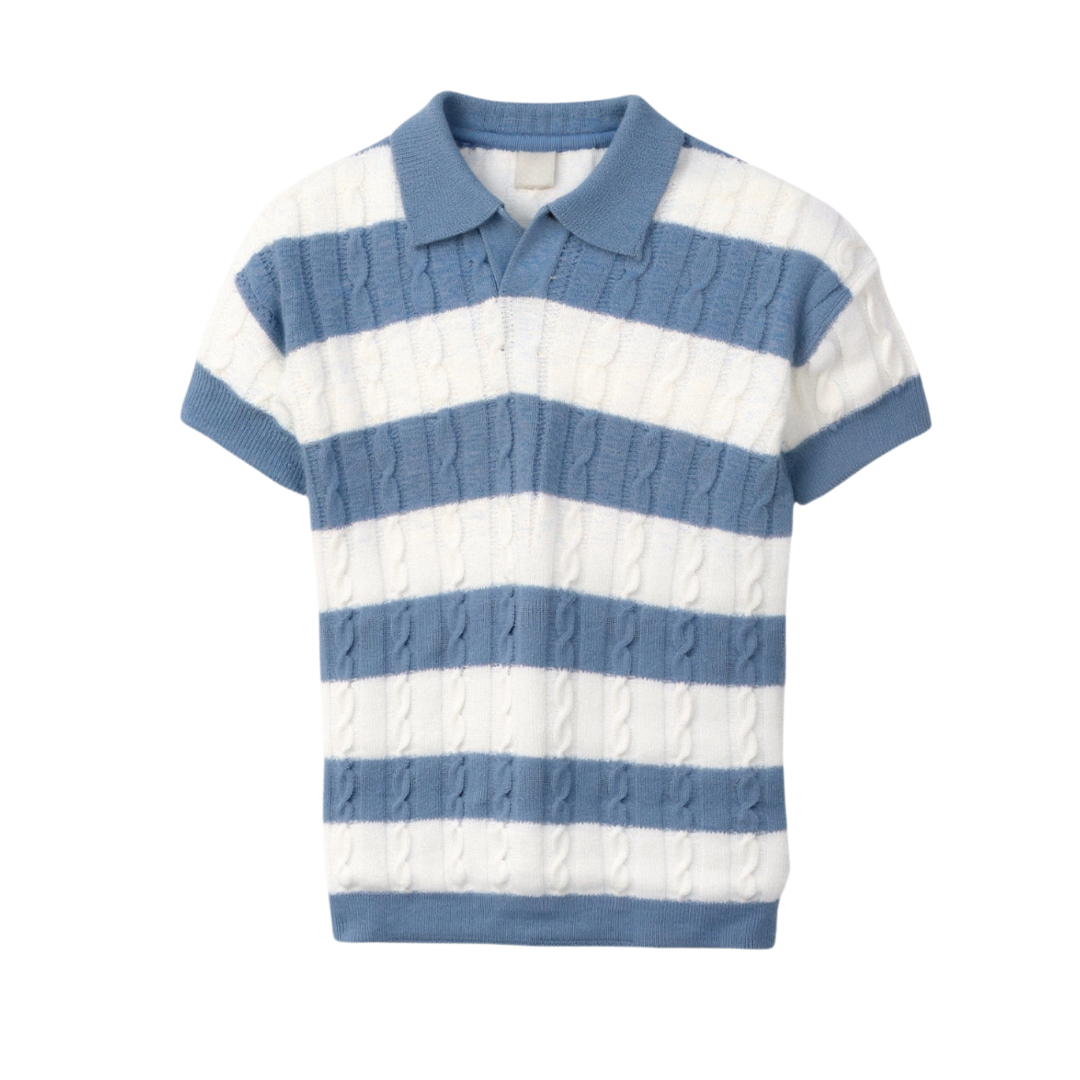 VALENTE White Stripe Polo