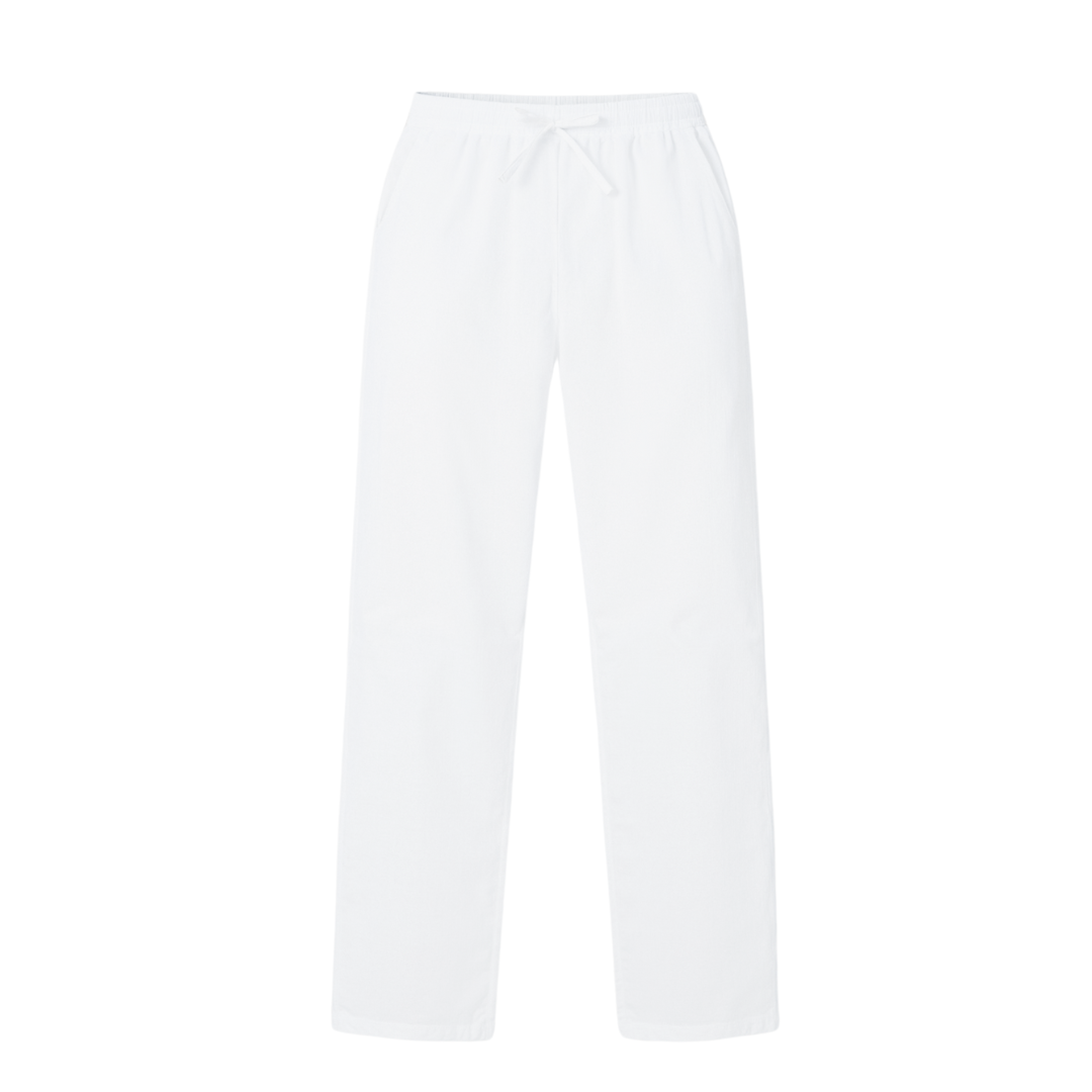 VALENTE Cotton & Linen Blend Drawstring Pants