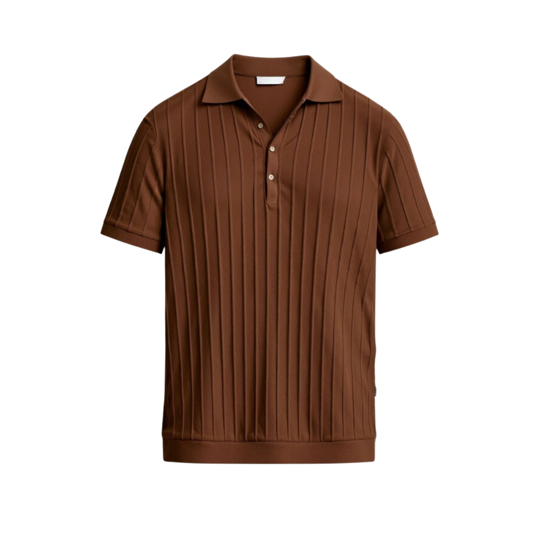 VALENTE Vertical Striped Button Up Polo