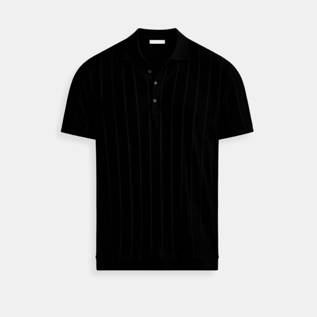VALENTE Vertical Striped Button Up Polo