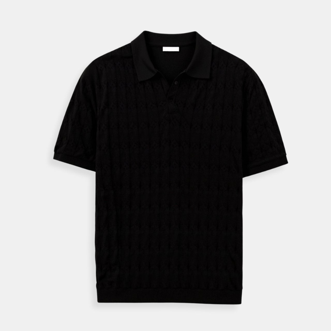 VALENTE Premium V-Neck Cable Knit Polo