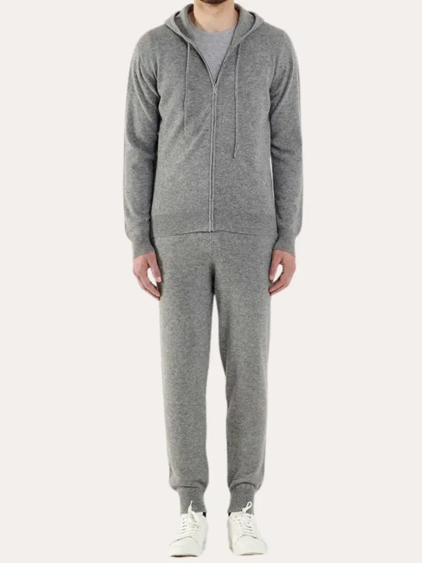 Cashmere Knit Zip Vest – Light Grey