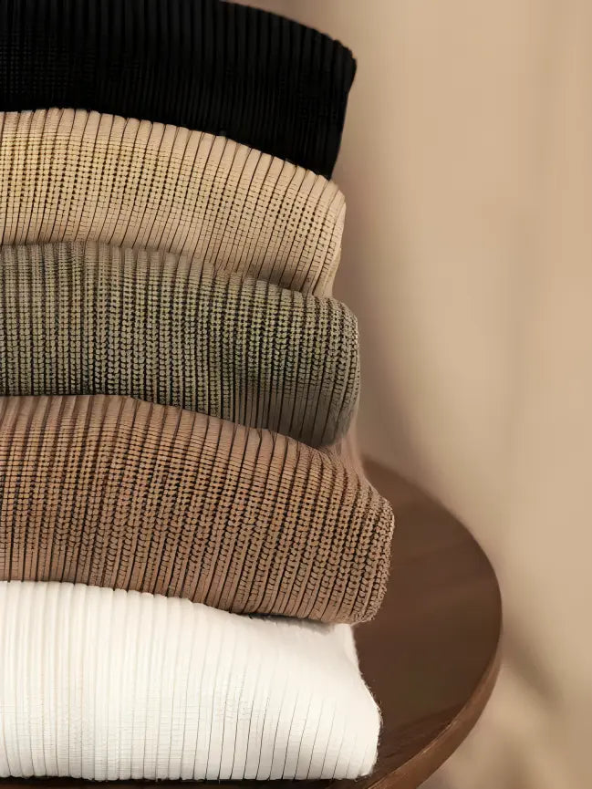 Ribbed Crew Neck Sweater – Olive Green