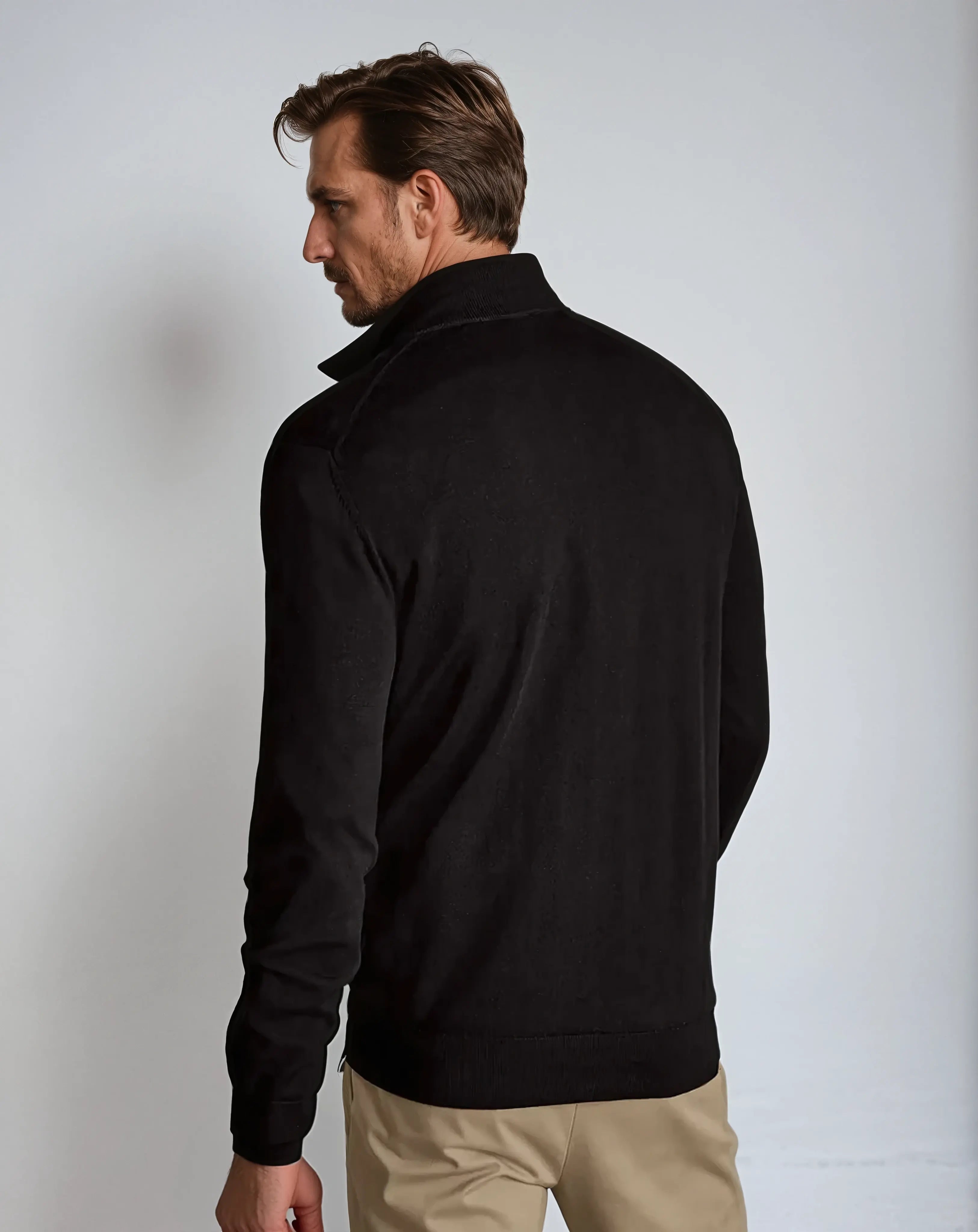Essential Half Zip Sweater – Black
