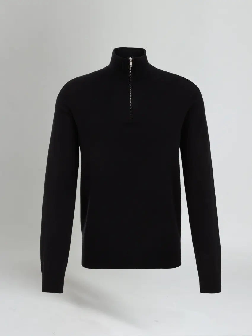 Essential Half Zip Sweater – Black