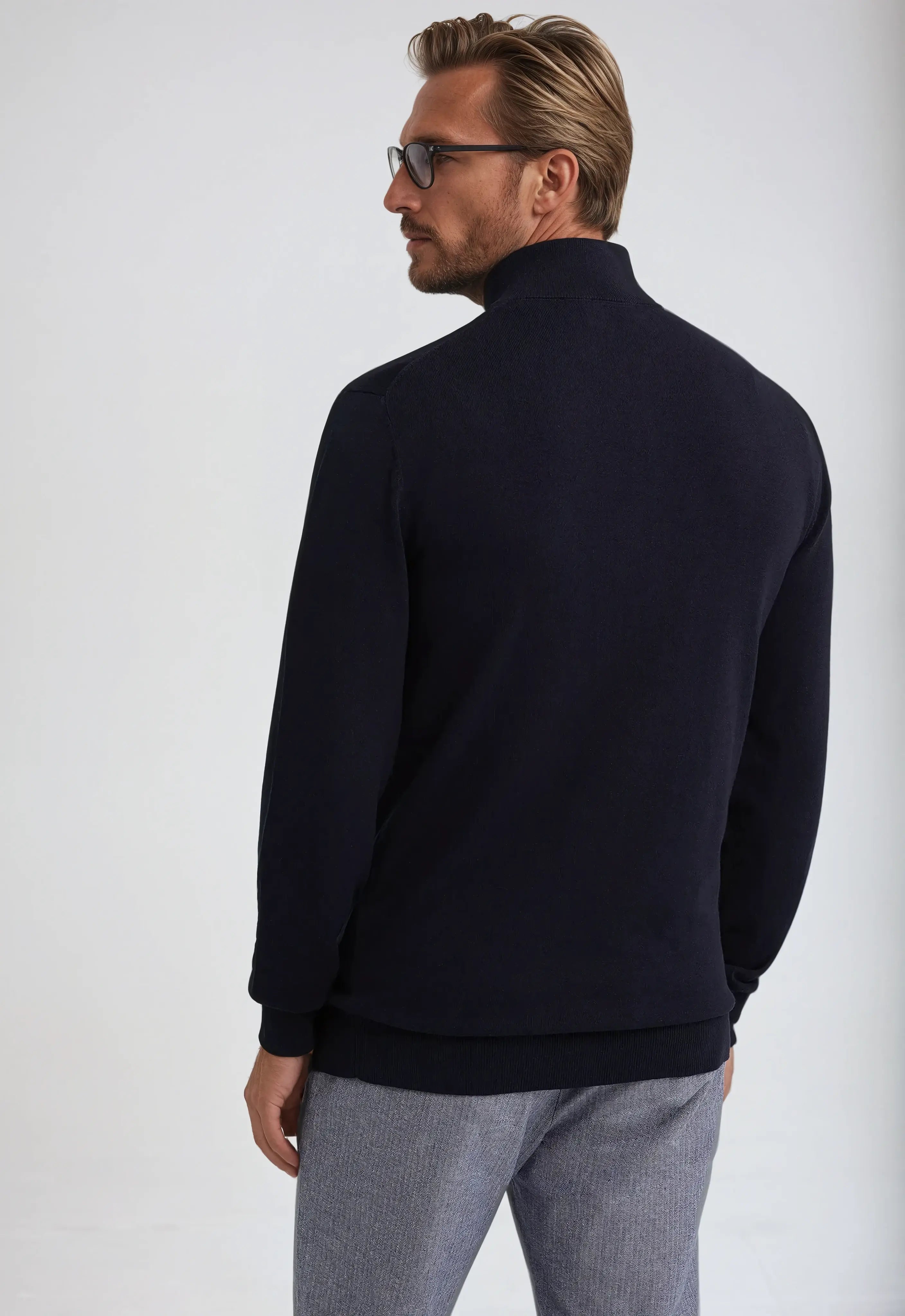 Essential Half Zip Sweater – Navy Blue