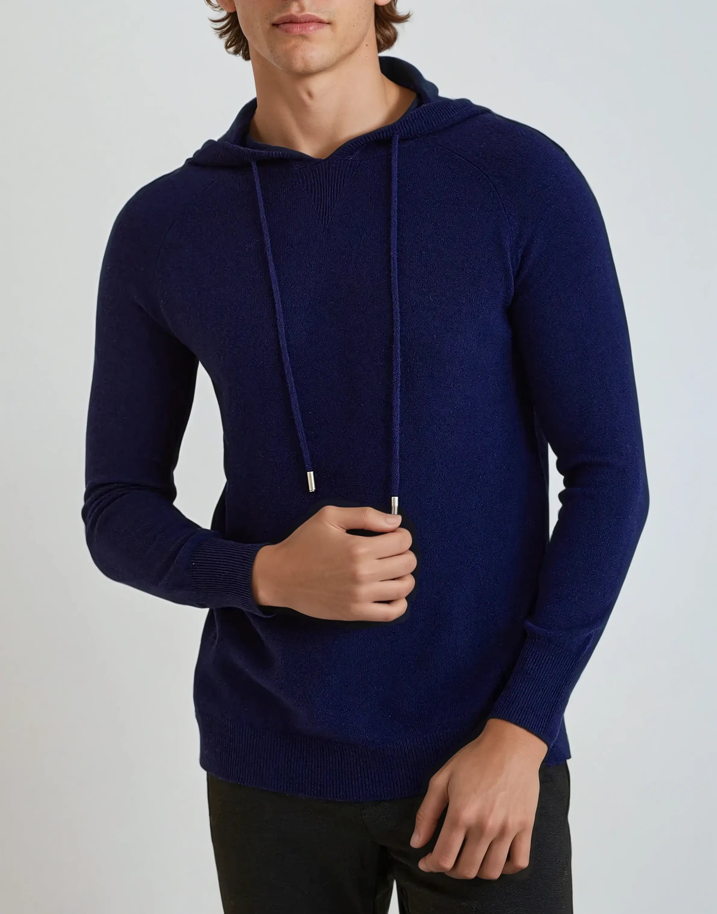 Essential Cashmere Hoodie – Navy Blue