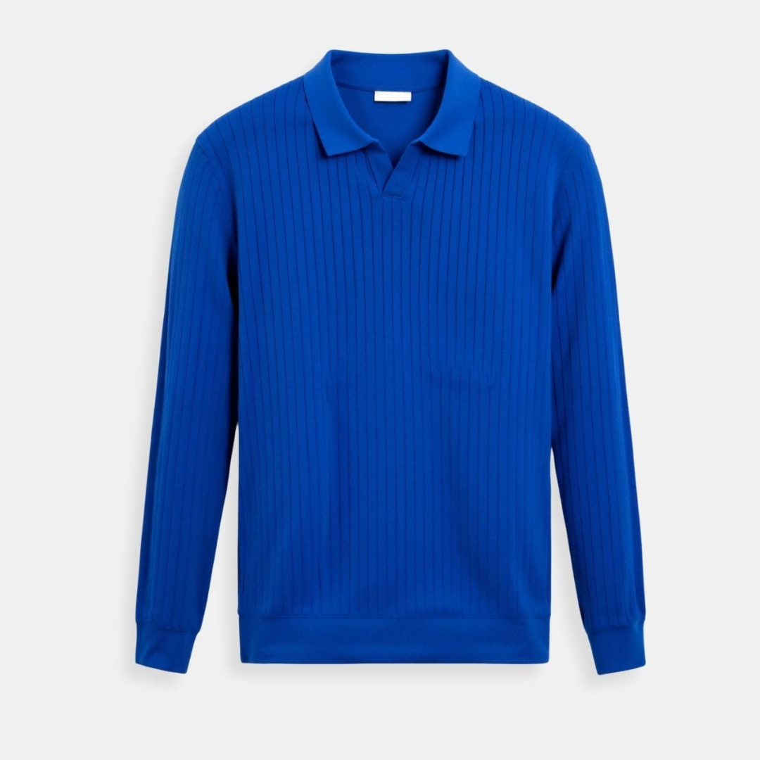 VALENTE Striped Long Sleeve Polo