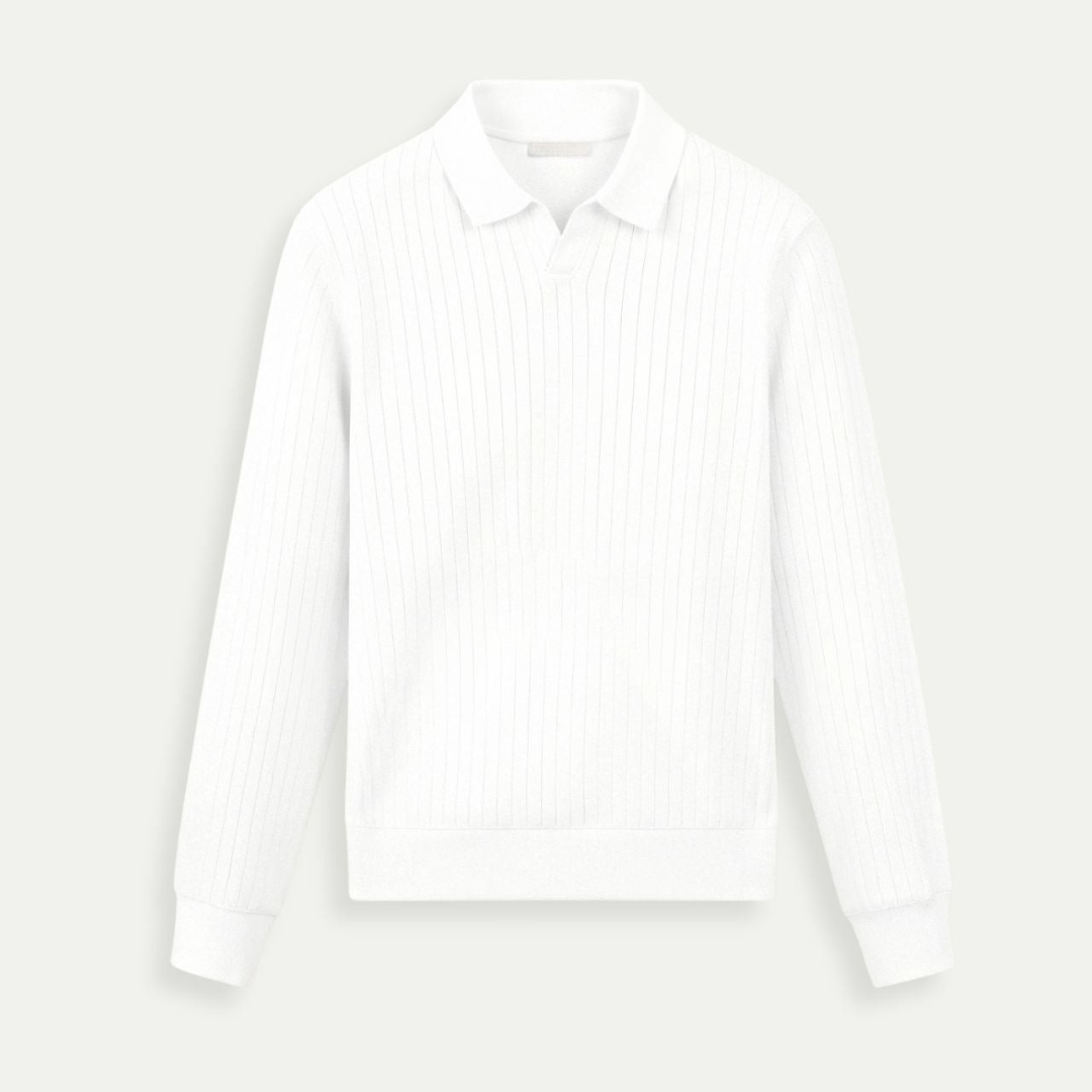 VALENTE Striped Long Sleeve Polo
