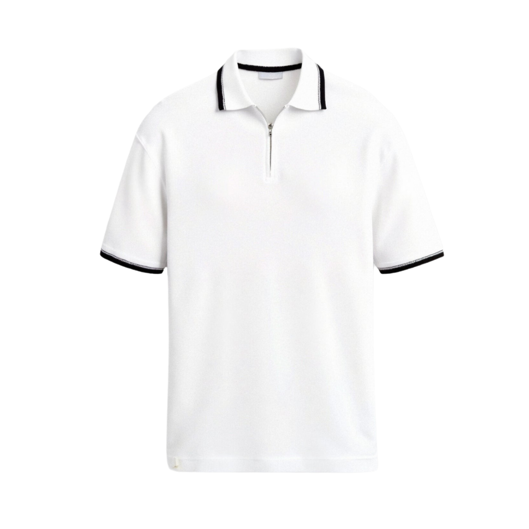 Valente Knitted Quarter Zip Golf Polo