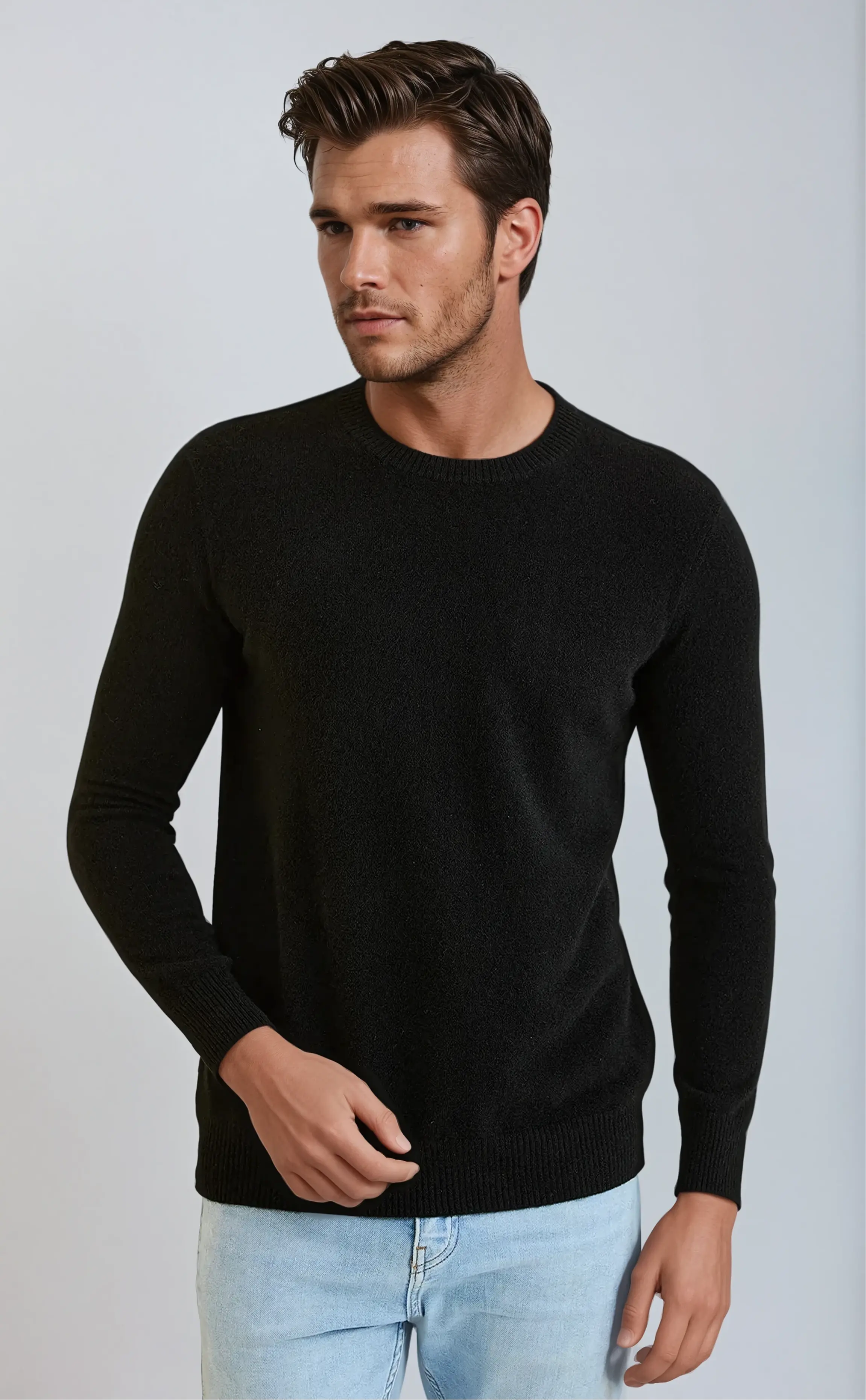 Signature Cashmere Sweater – Black