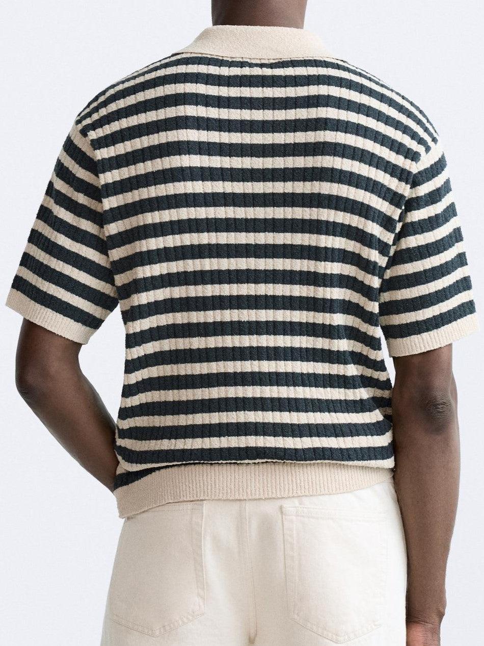 VALENTE Knitted Striped Polo