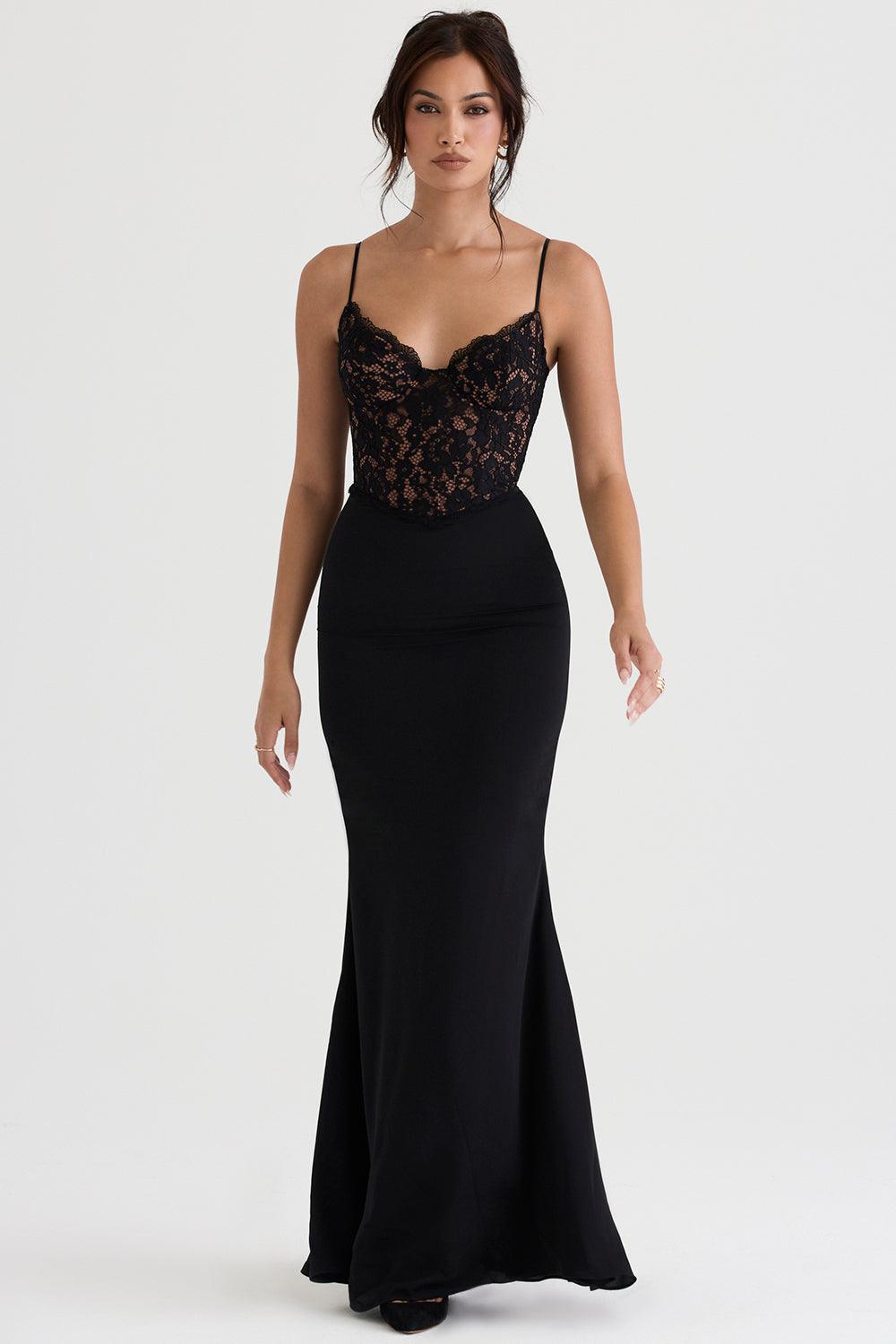 VALENTE® | Black Corset Maxi Dress
