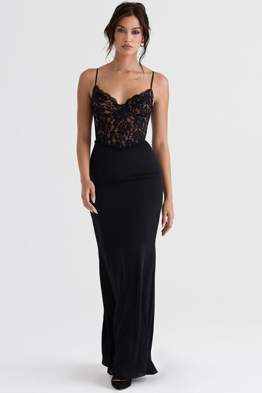 VALENTE® | Black Corset Maxi Dress