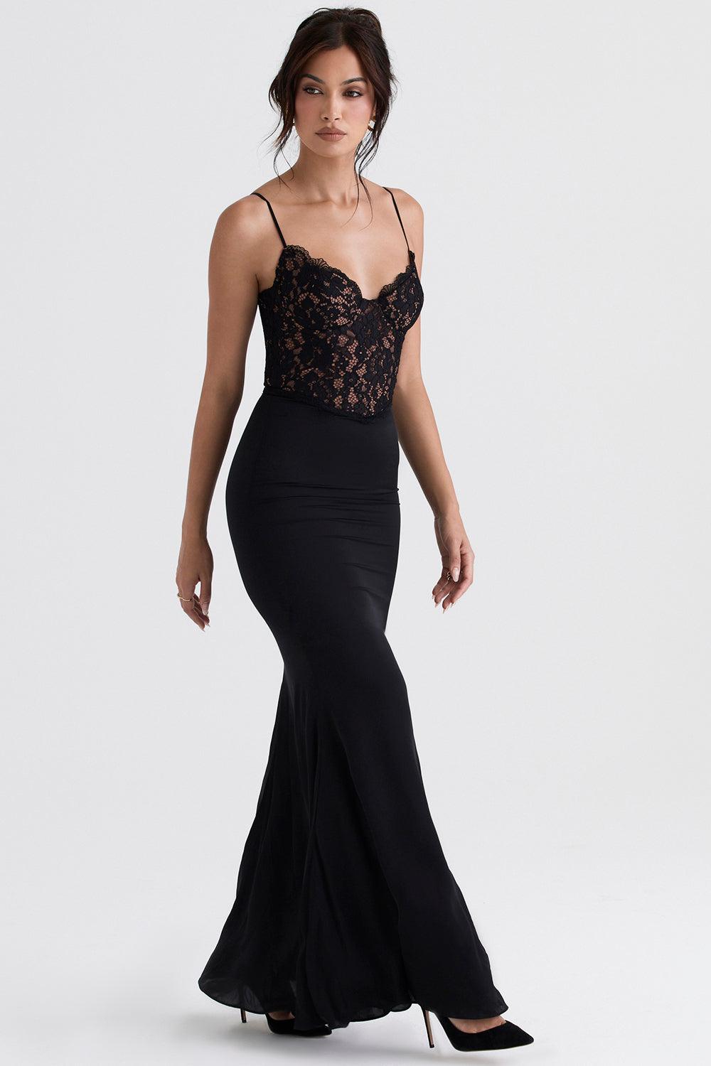 VALENTE® | Black Corset Maxi Dress