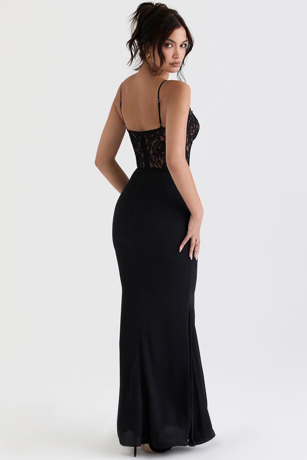 VALENTE® | Black Corset Maxi Dress