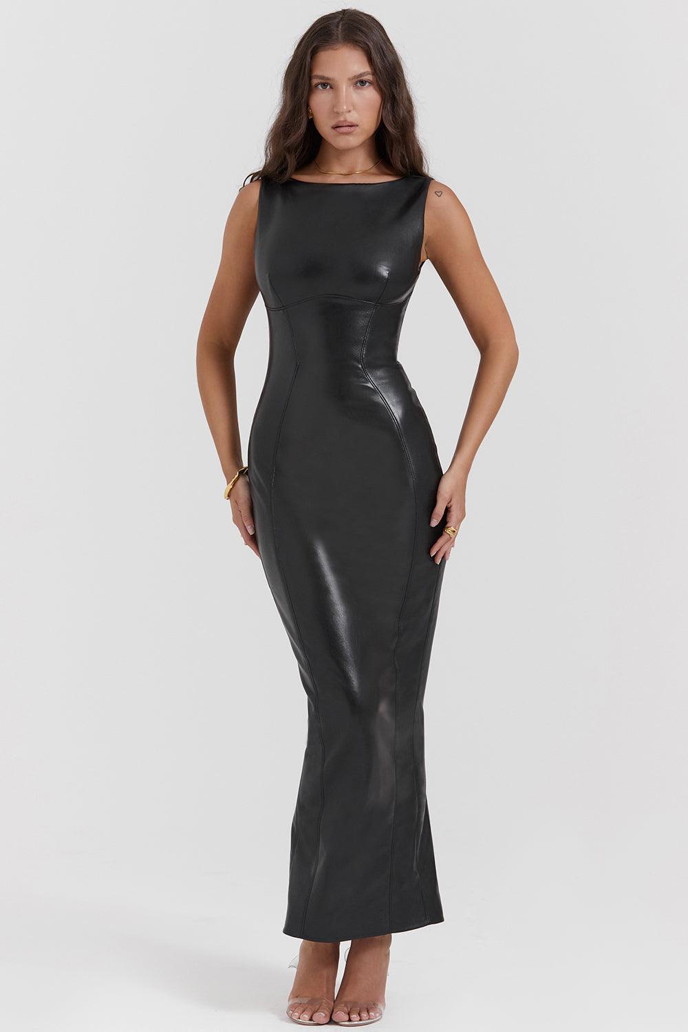 VALENTE® | Luxe Leather Maxi Dress