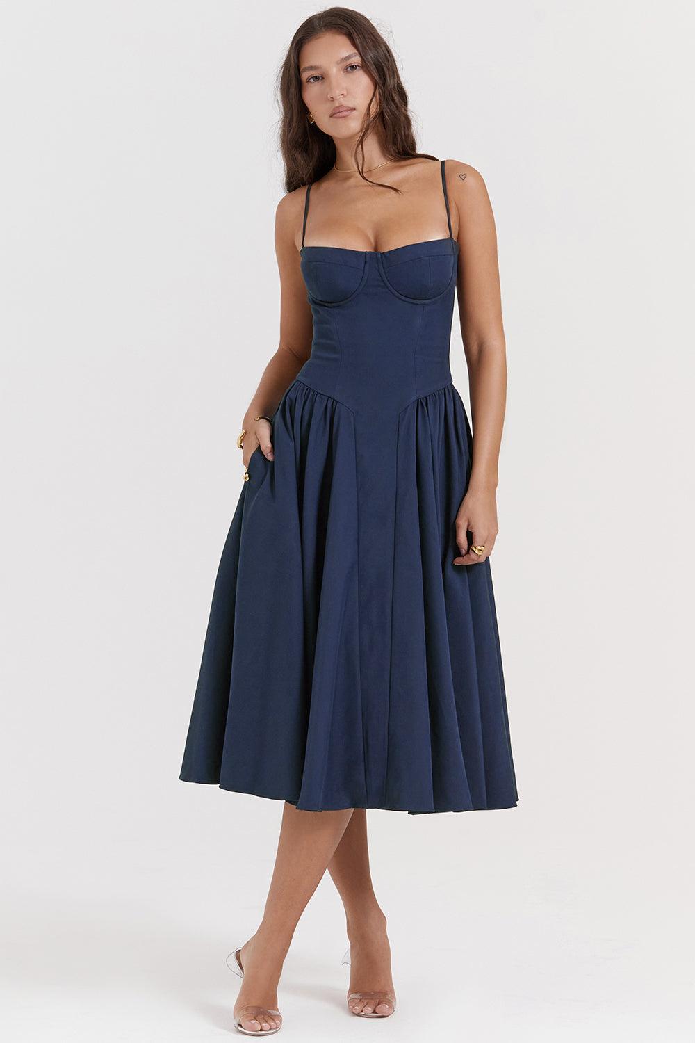 VALENTE® | Twill Corset Midi Dress